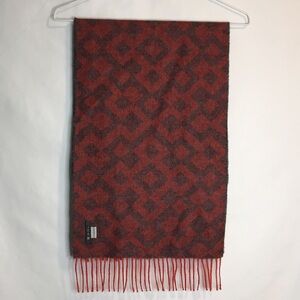 SOL 100% baby alpaca scarf! Made in Peru! Red and grey!